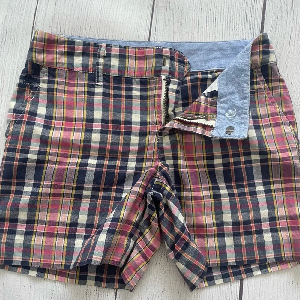 Ralph Lauren Navy & Pink Girls Plaid Shorts Size 12